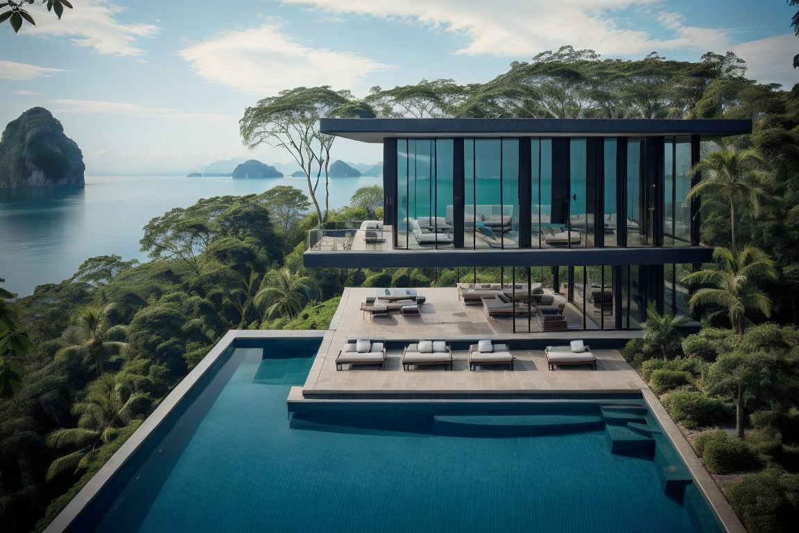 00844-3219095233-_lora_greenroom-HXZ_0.8_green house，tree, scenery, water, sky, cloud, plant, day, building, chair, pool party1980s (style),simpl.png